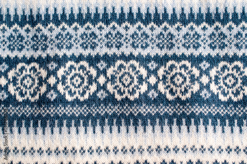 Fotografie, Tablou White-blue winter sweater with a beautiful pattern