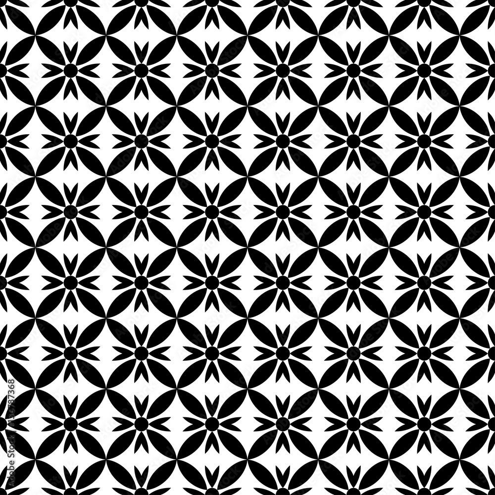Abstract seamless geometric black & white stylish pattern