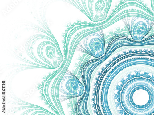  Fractal background with abstract circles. Digital collage.