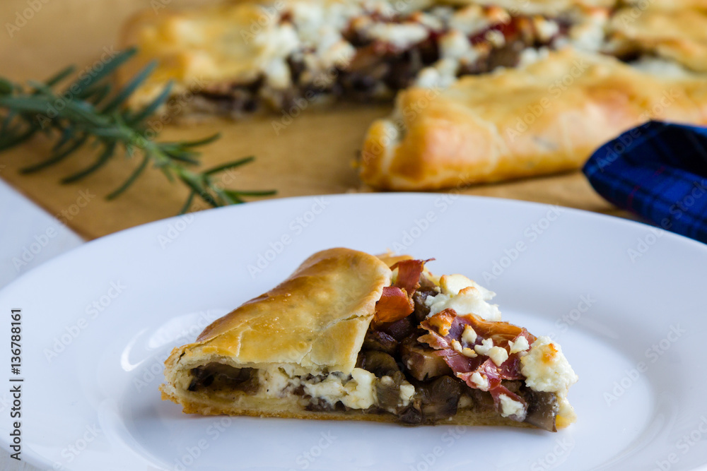 galette with mushrooms, bacon and cheese galette with mushrooms, bacon and cheese