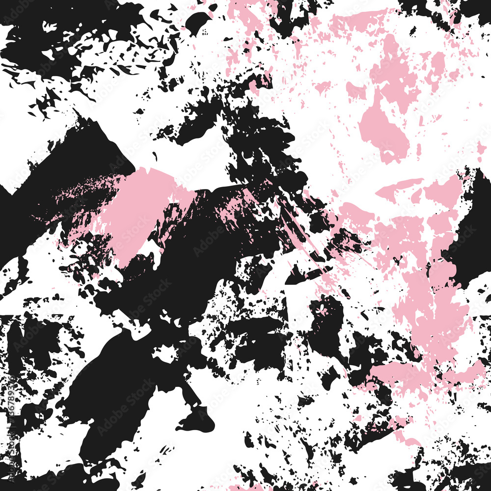 Abstract seamless vector pattern. Black and pink