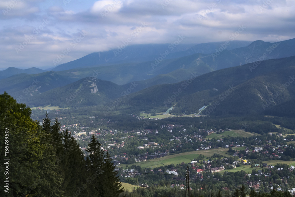 Tatra Mountains and the town of Zakopane