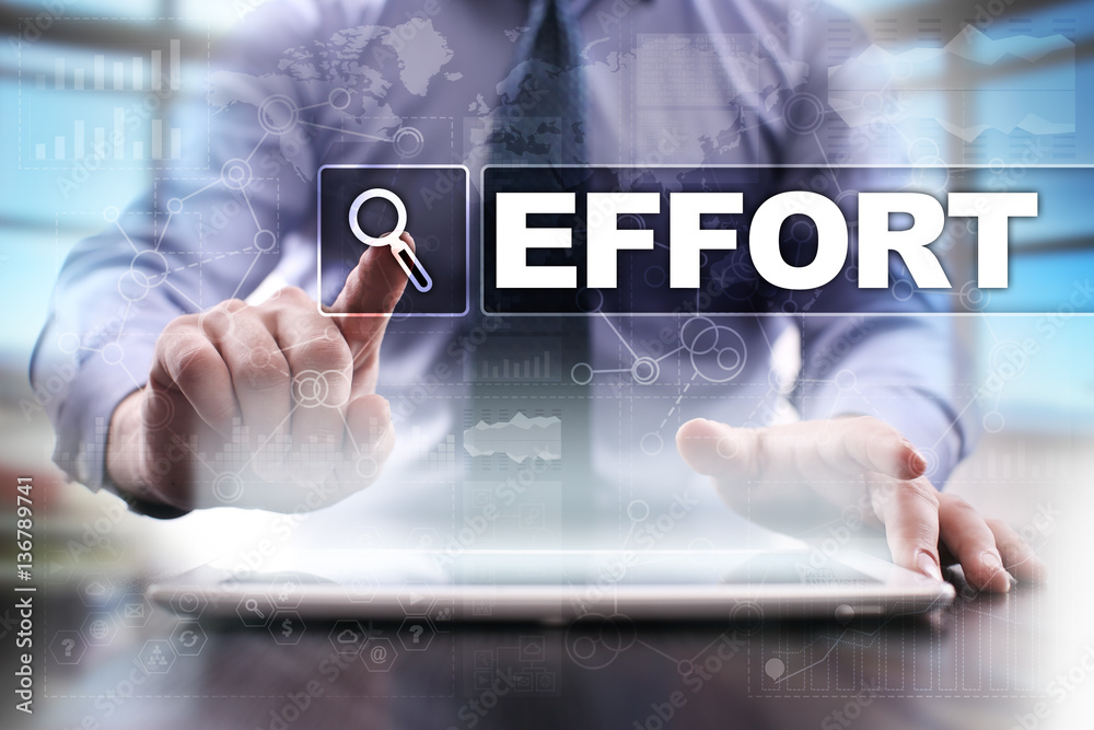 Businessman using tablet pc and selecting effort. Businessman using tablet pc and selecting effort.