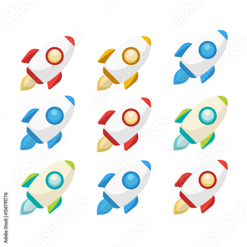 Rocket collection icon. Rockets set vector illustration. Rocket