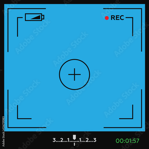 Camera viewfinder vector. Camera viewfinder cinema vector illust