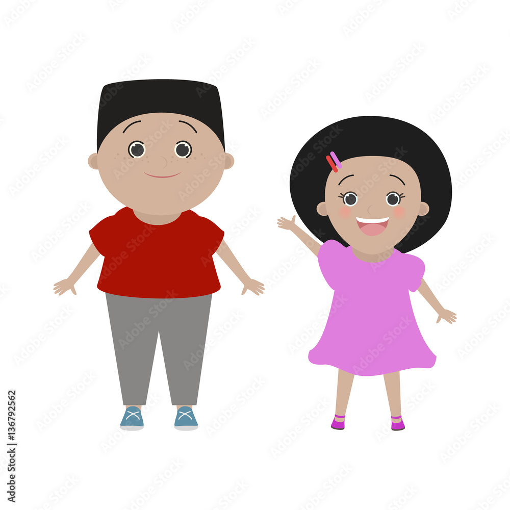 Children. Boy and girl, African American, isolated on background Children. Boy and girl, African American, isolated on background