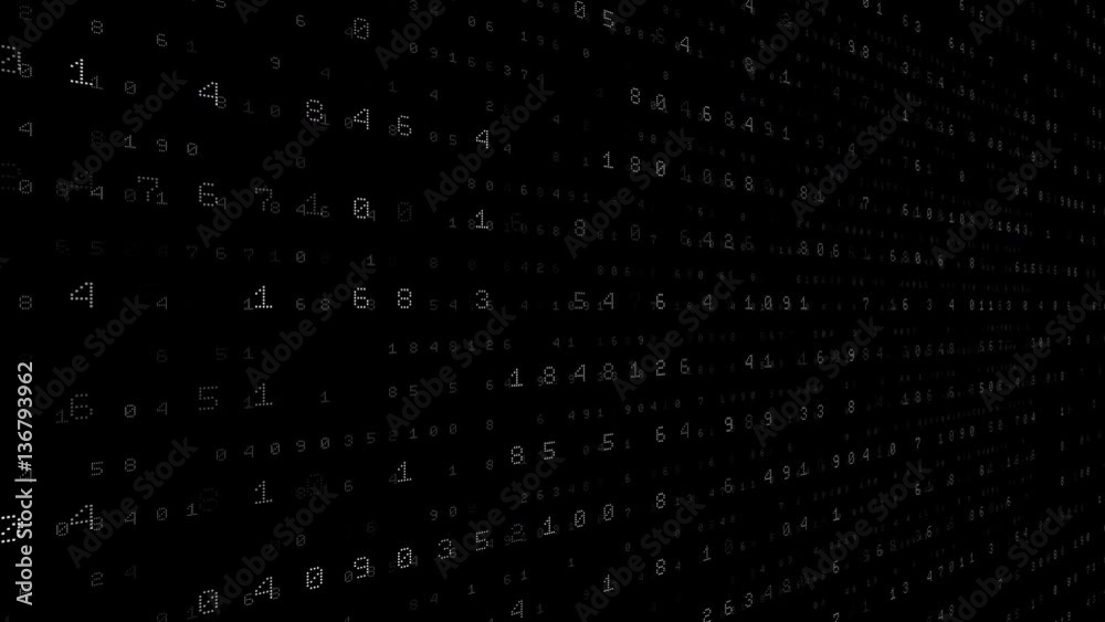 Digital world data space number text. Digital world data space number text.