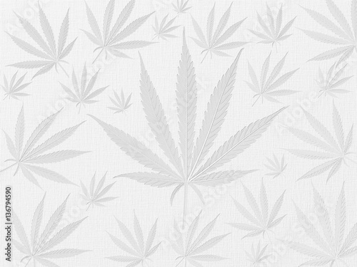 white background texture with cannabis leafs