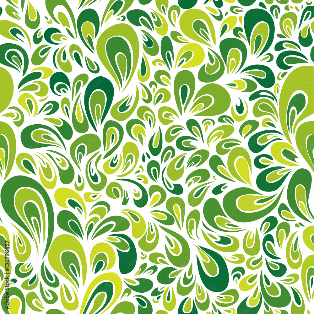 Seamless background with abstract green leaves Seamless background with abstract green leaves