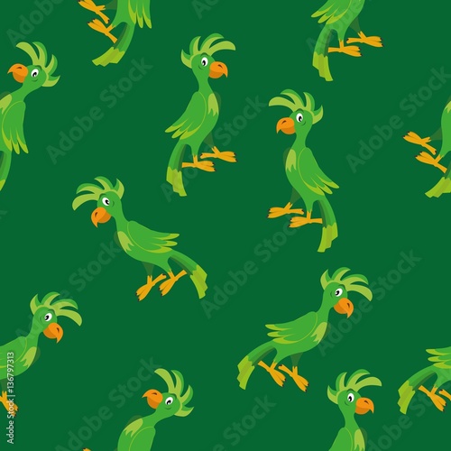 parrot green seamless pattern. vector illustration © dojdis