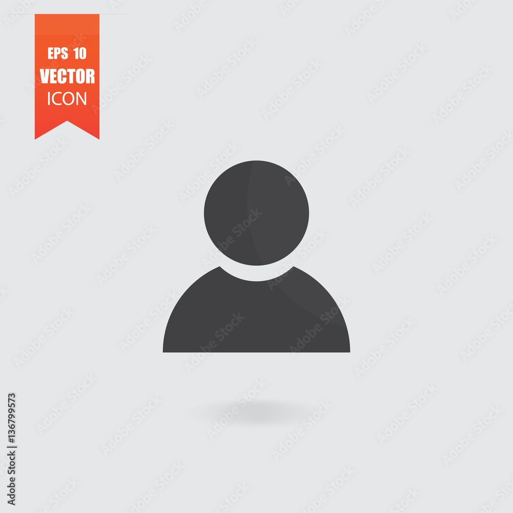 User icon in flat style isolated on grey background. User icon in flat style isolated on grey background.