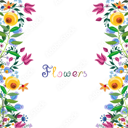 Vintage floral border for card or wedding invitation.