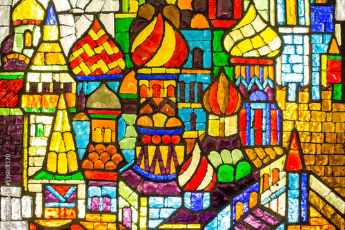 Photography Stained glass at the `Trubnaya` Metro station. Moscow