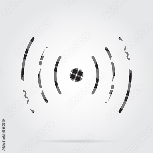 grayscale tartan icon - sound or vibration symbol