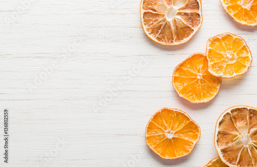 dried orange slices arranged