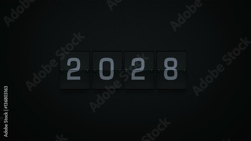 3D Rendering Flip Board Year Animation Video 2027-2028