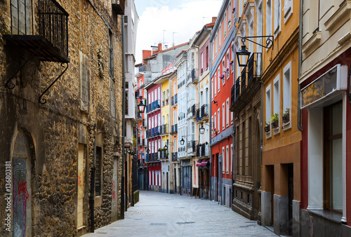 typical dwelling street in historic part of  Vitoria-Gasteiz photo