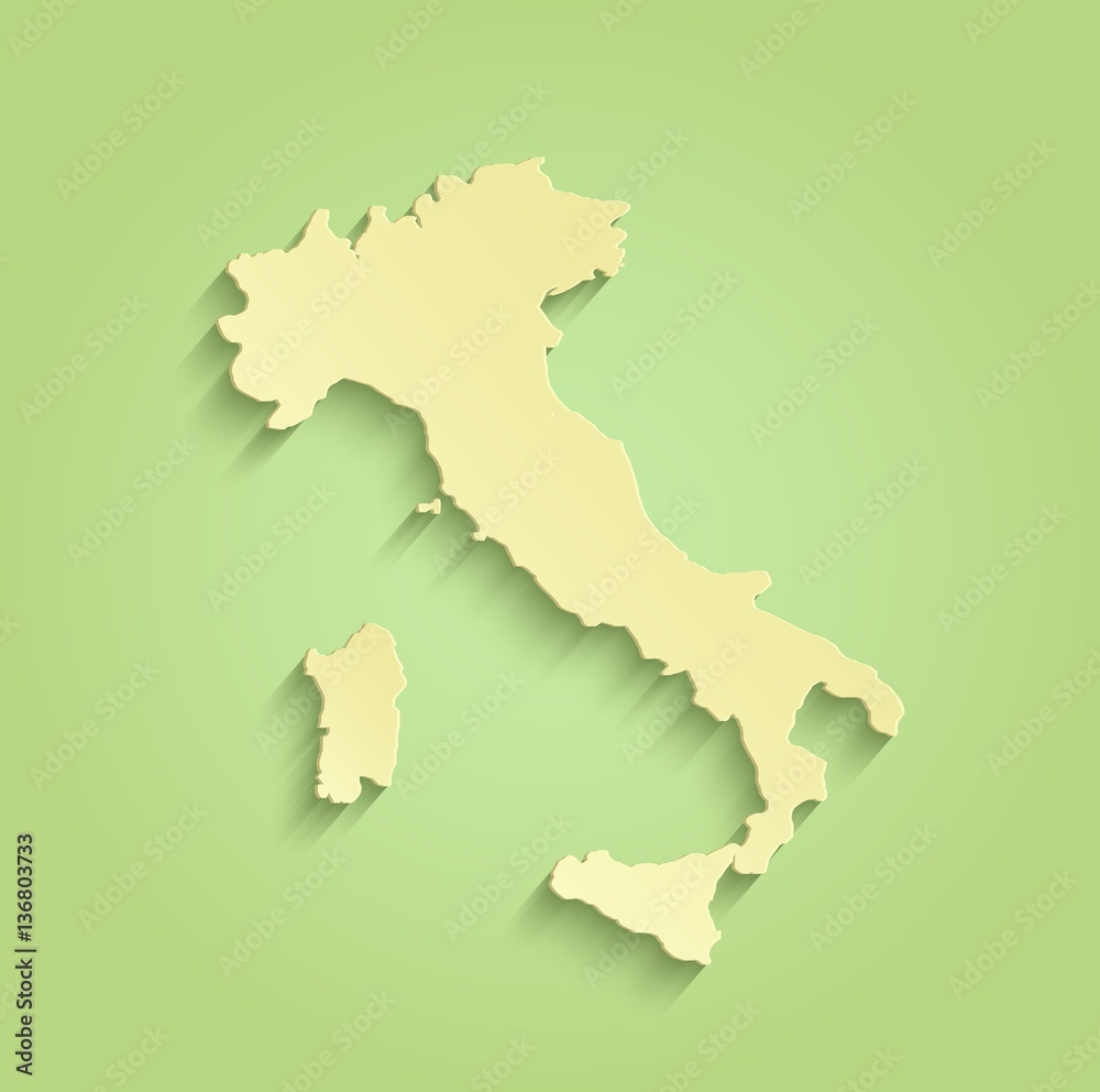 Italy map green yellow vector