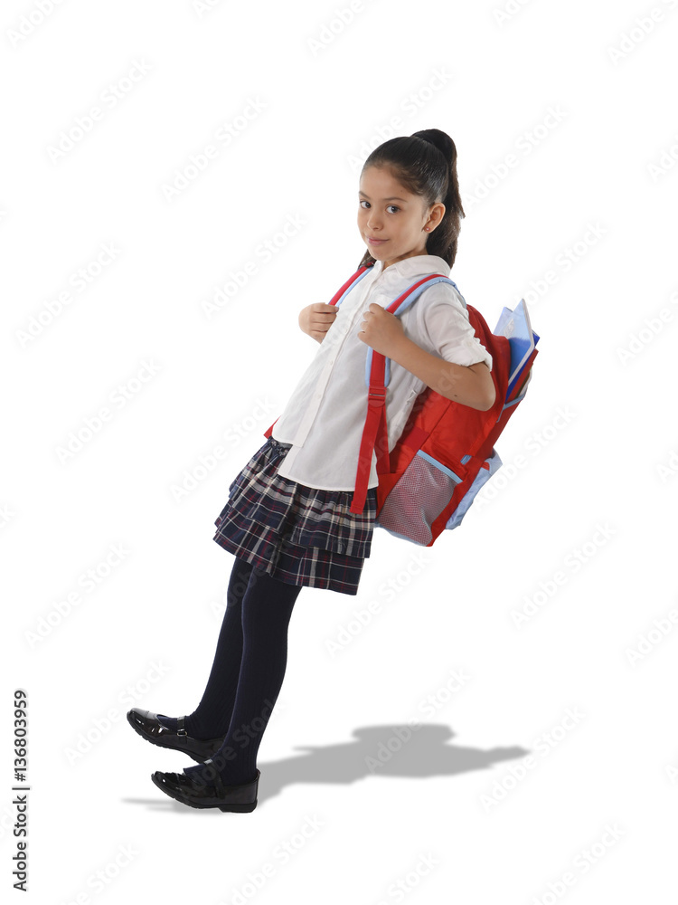 sweet little girl carrying very heavy and big backpack full of school books causing her leaning and falling sweet little girl carrying very heavy and big backpack full of school books causing her leaning and falling