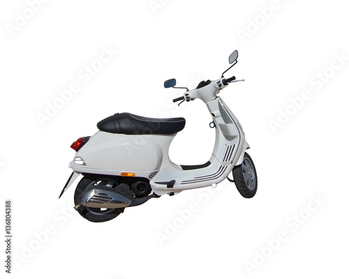 Parked white scooter