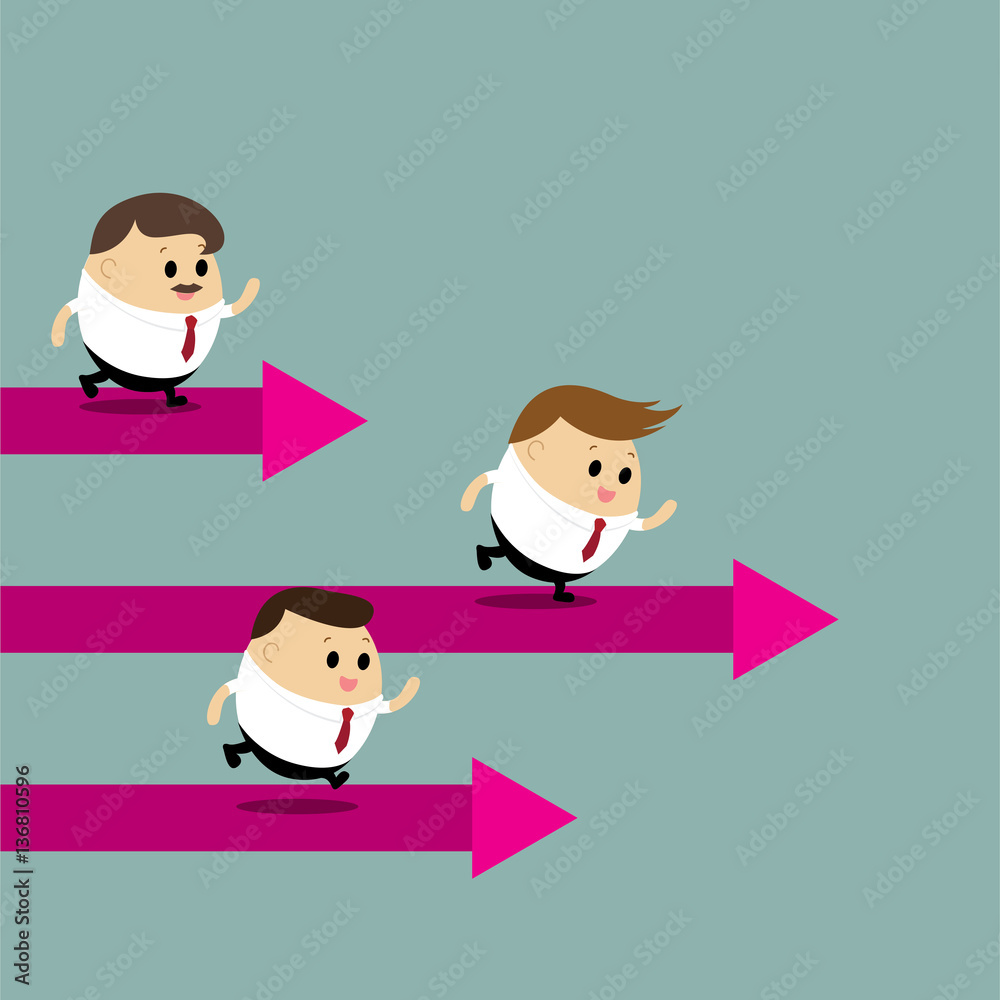 Vector of businessman leading the business to success Vector of businessman leading the business to success