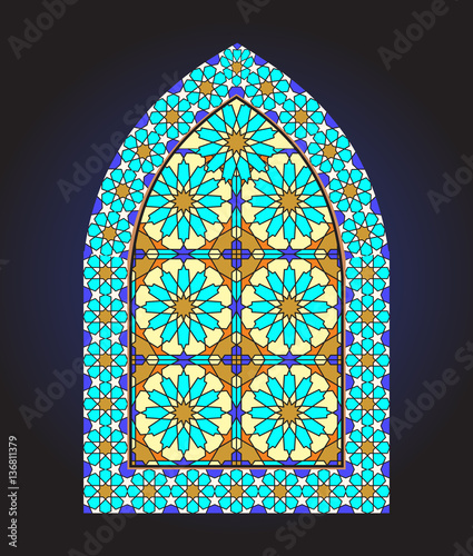 Ancient stained glass ornamental window © irmaiirma
