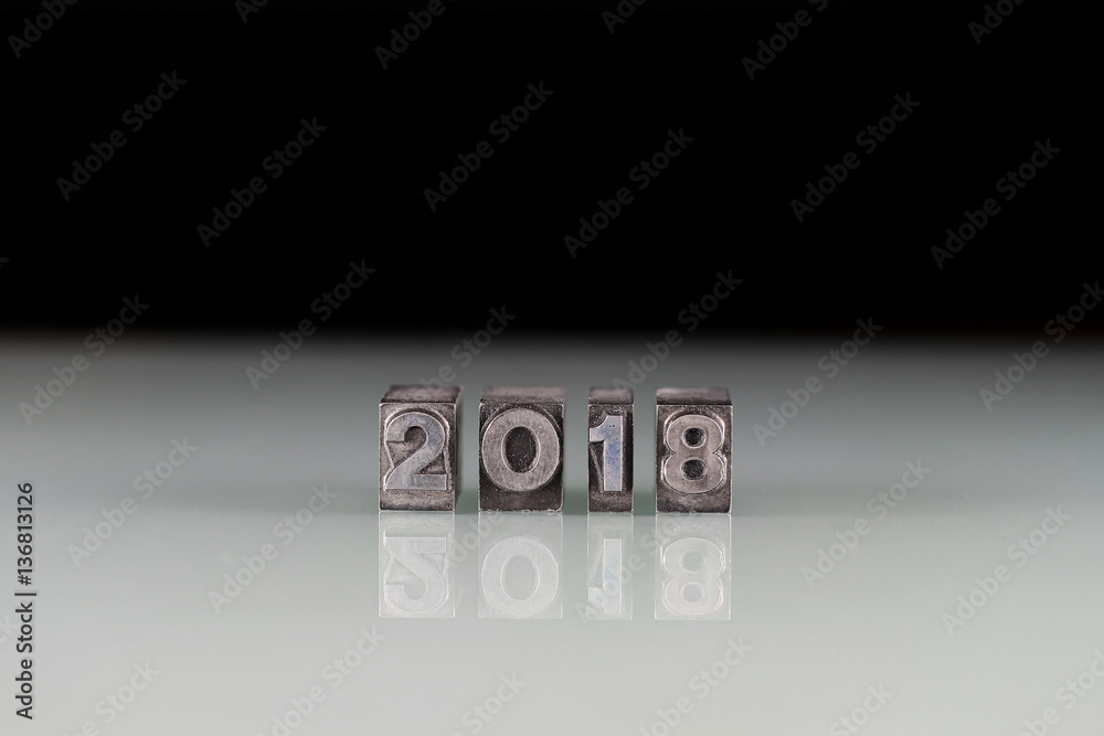 2018 jaartal, oude metalen letters Photo Adobe Stock