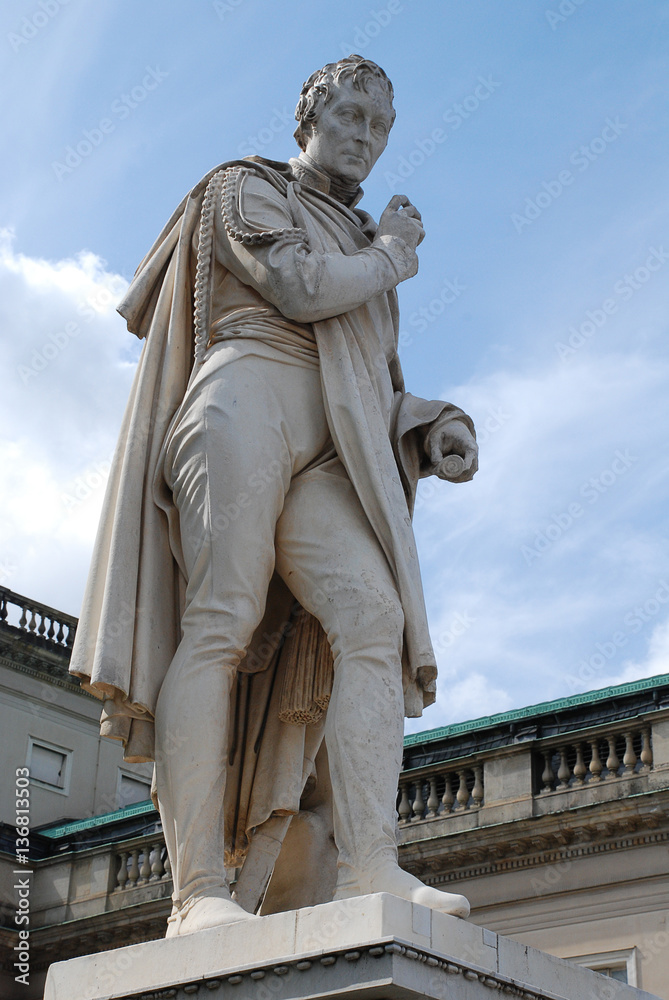 Fototapeta premium Statue of the Prussian general Scharnhorst, Street 