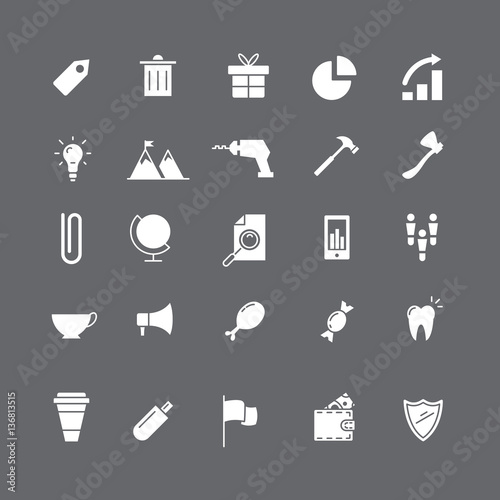 White business icons for web. photo