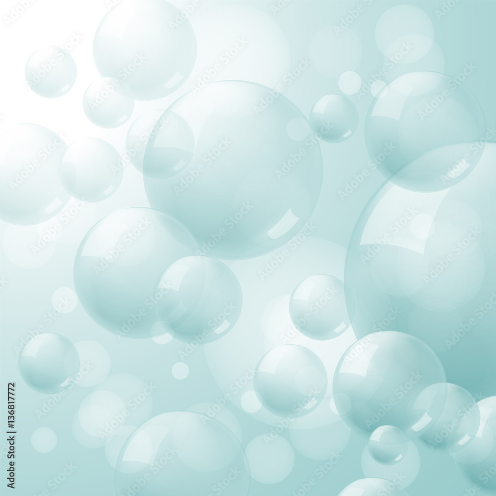 abstract green background with green transparent soap bubbles, vector illustration abstract green background with green transparent soap bubbles, vector illustration