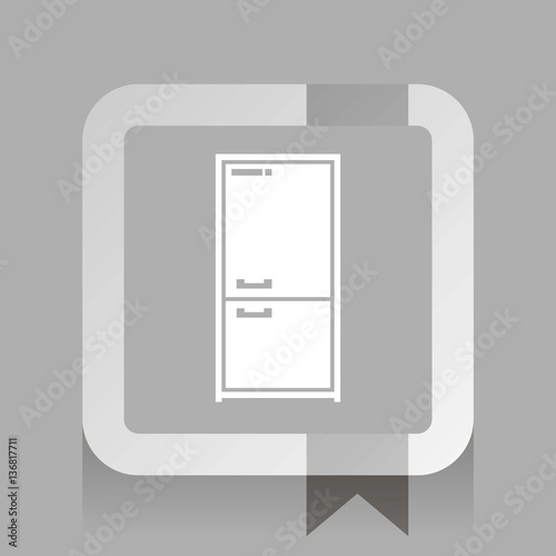 fridge. white vector icon