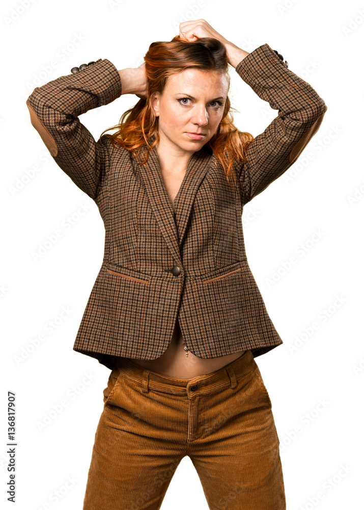 Pretty woman with orange hair