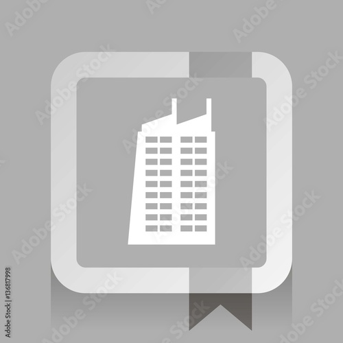 tallest residential building. white vector icon