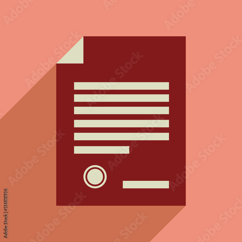 Flat web icon with long shadow judgment document 