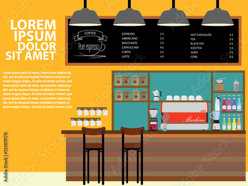 Modern Flat Design Coffee shop