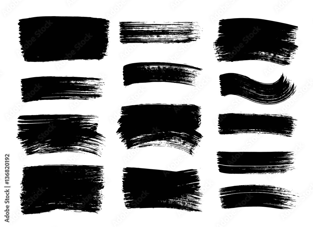 Set of hand drawn black paint, ink brush strokes, brushes, lines. Dirty grunge design elements, boxes, frames for text. Set of hand drawn black paint, ink brush strokes, brushes, lines. Dirty grunge design elements, boxes, frames for text.