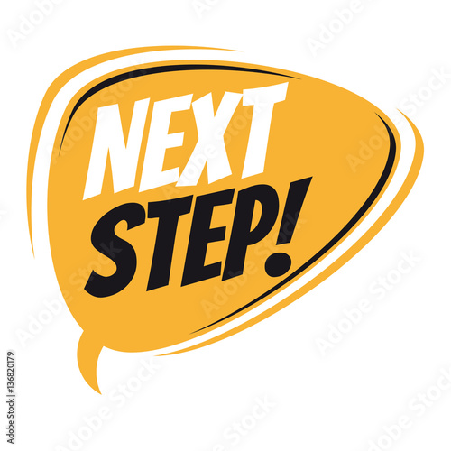 next step retro speech balloon