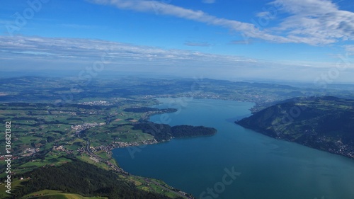 Lake Zugersee, view from mount Rigi