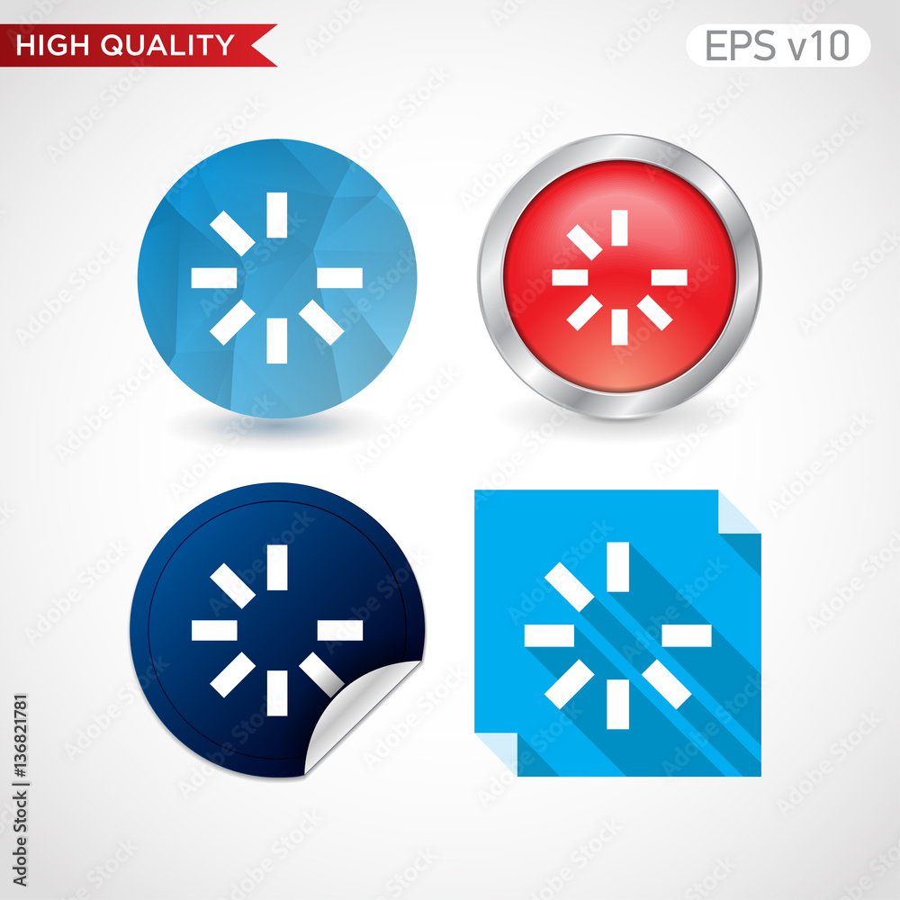 Loading icon. Button with loading icon. Modern UI vector. Loading icon. Button with loading icon. Modern UI vector.