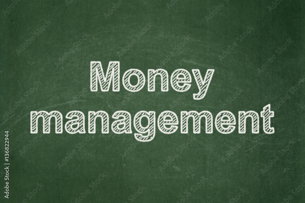 Obraz premium Money concept: Money Management on chalkboard background
