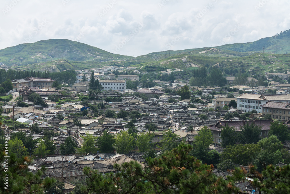 view of the city of Kaesong, North Korea