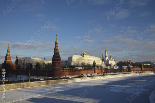Russia. Moscow. View at Kremlin from Big Stone Bridge