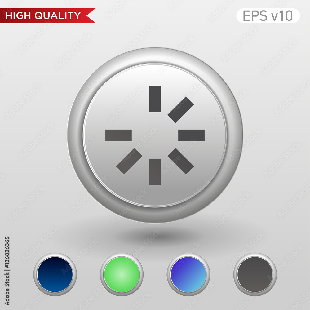 Loading icon. Button with loading icon. Modern UI vector. Loading icon. Button with loading icon. Modern UI vector.
