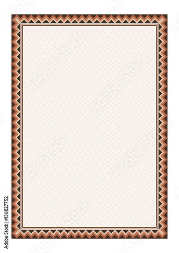 Border and texture in American Indians tribal style. Pattern brush is included in vector file. A4 page size.