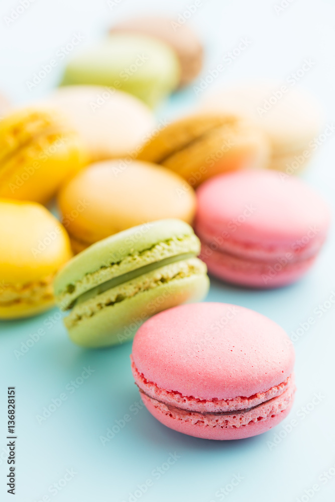 Tasty sweet macarons.