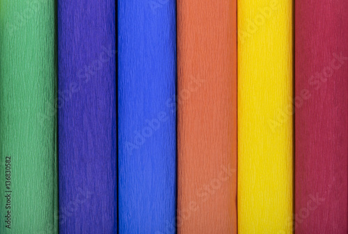 Rolls of colorfull crepe paper