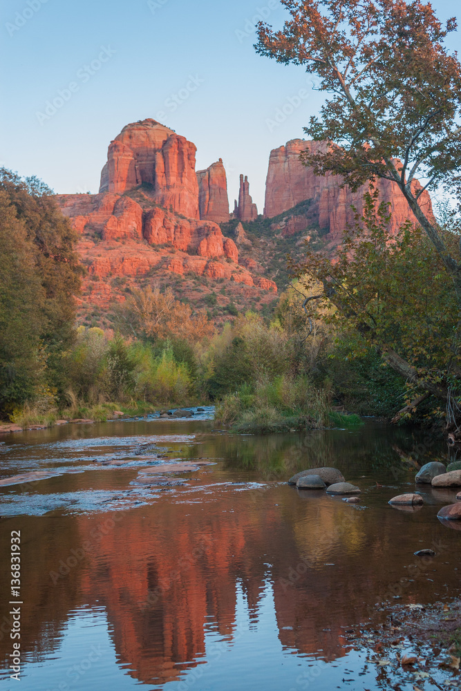 Autumn Landscape Reflection at Cathedral Rock