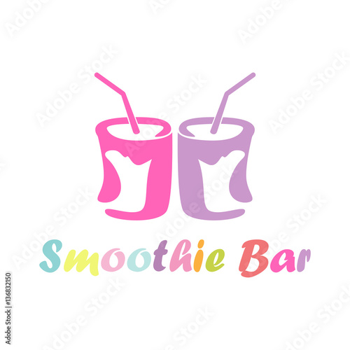 Smoothie bar logotype with colorful text