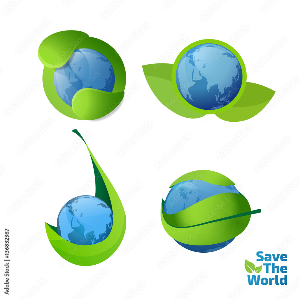 Green earth concept with leaves,vector illustration Green earth concept with leaves,vector illustration