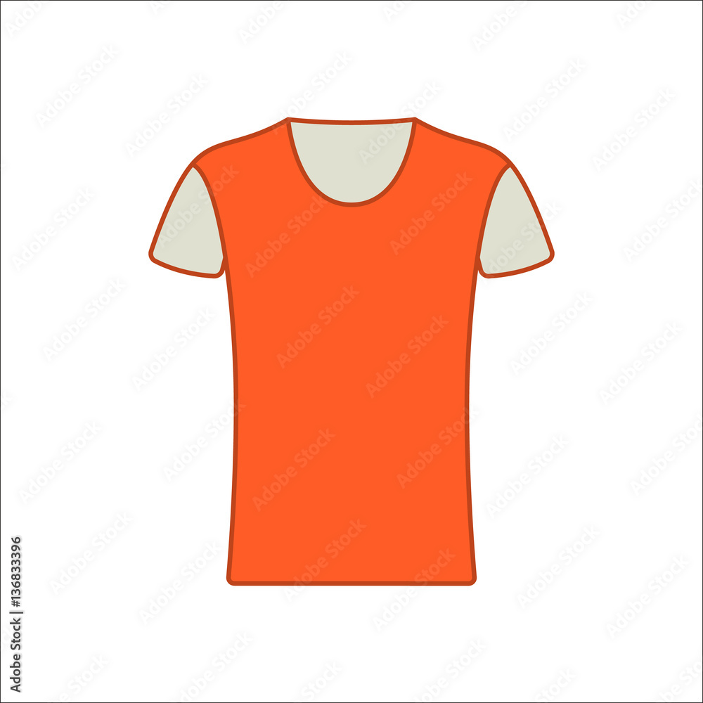 T-shirt simple flat icon on background T-shirt simple flat icon on background